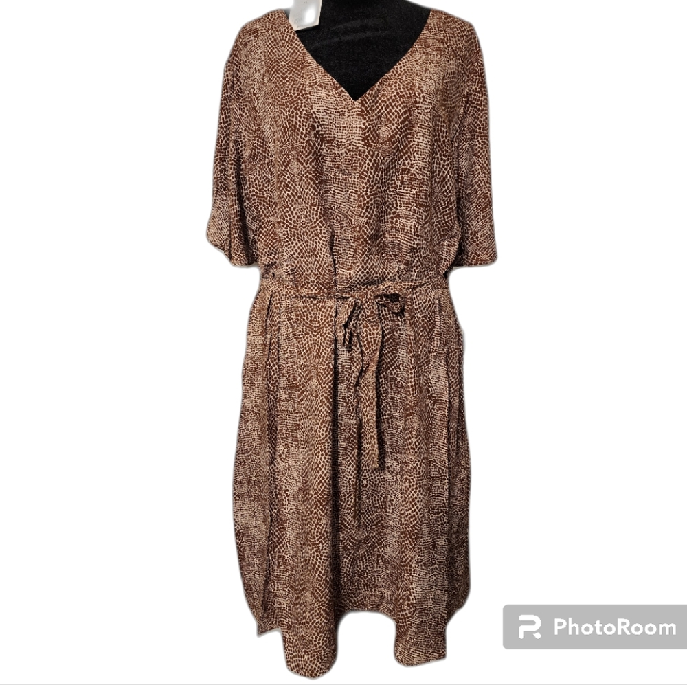 A New Day Belted Animal Print Short Sleeve Dress